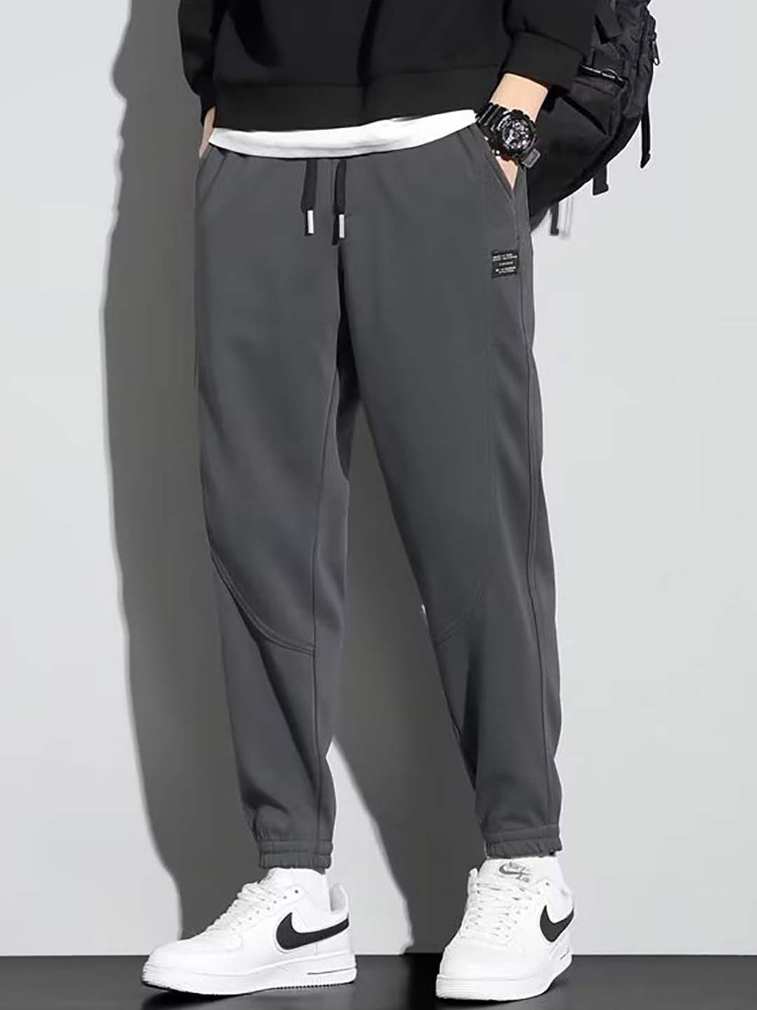 

StyleCast x Revolte Men Easy Wash Trousers, Grey