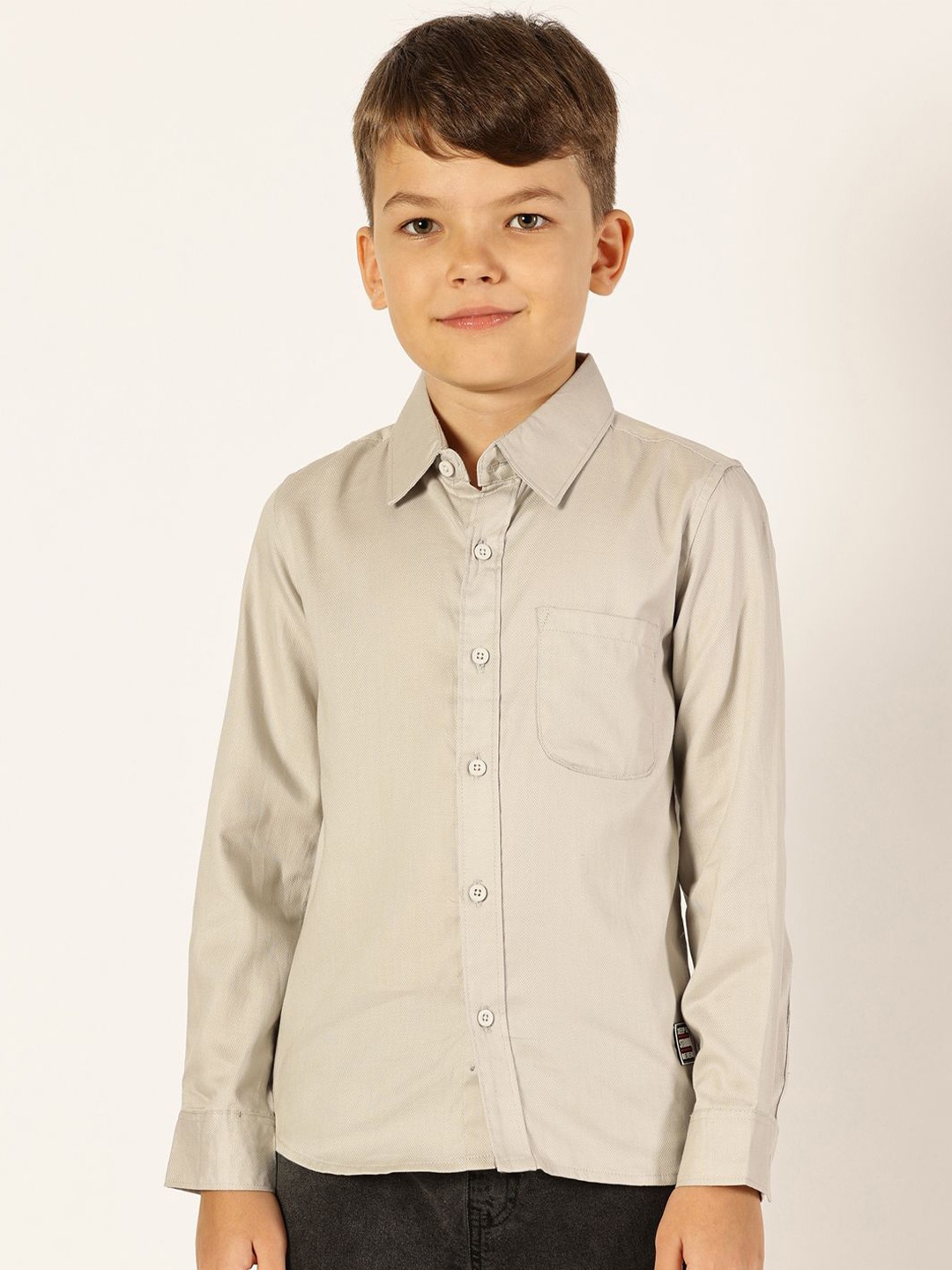 

Killer Boys Premium Spread Collar Solid Cotton Casual Shirt, Beige