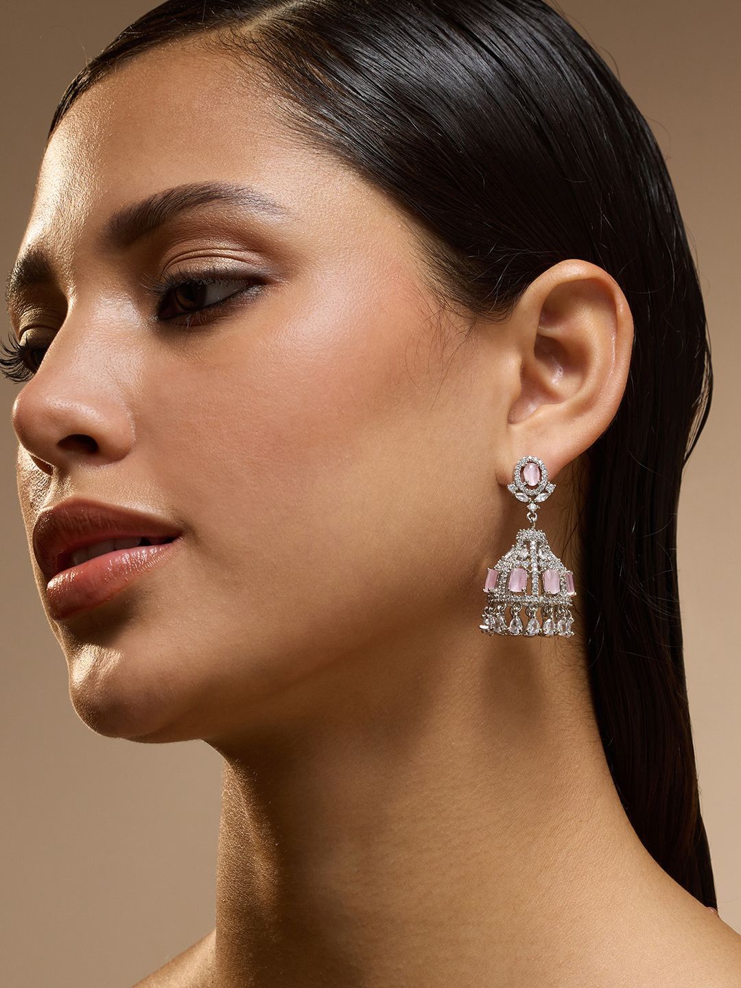 

SOHI Silver-Plated Contemporary The Juliette Drop Earrings