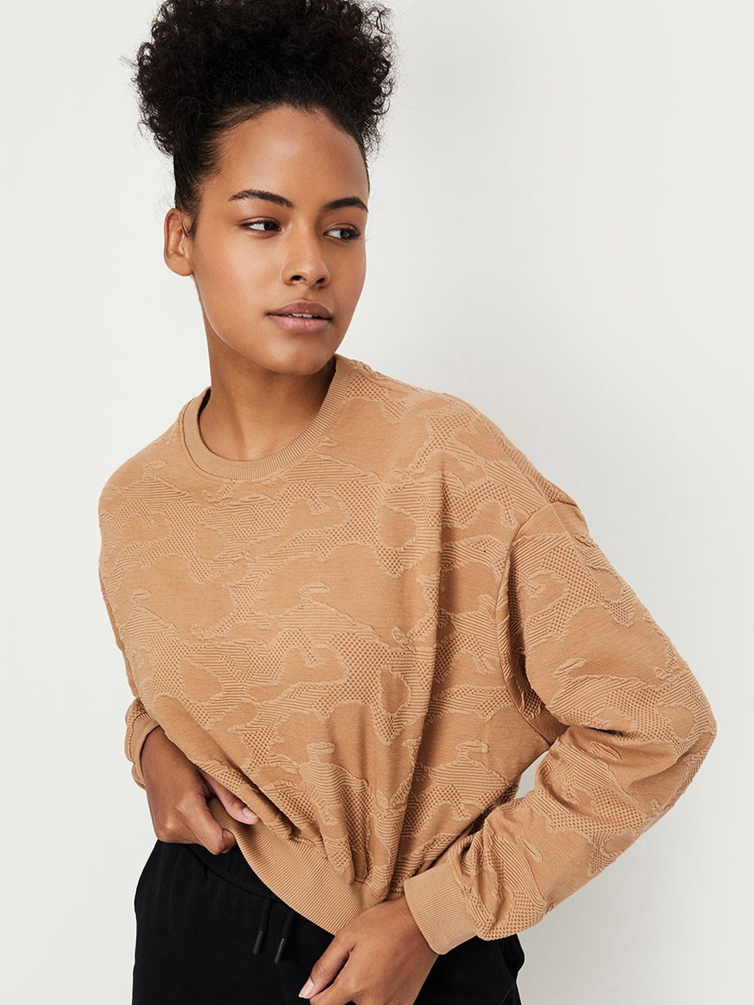 

max Women Long Sleeves Sweatshirt, Brown
