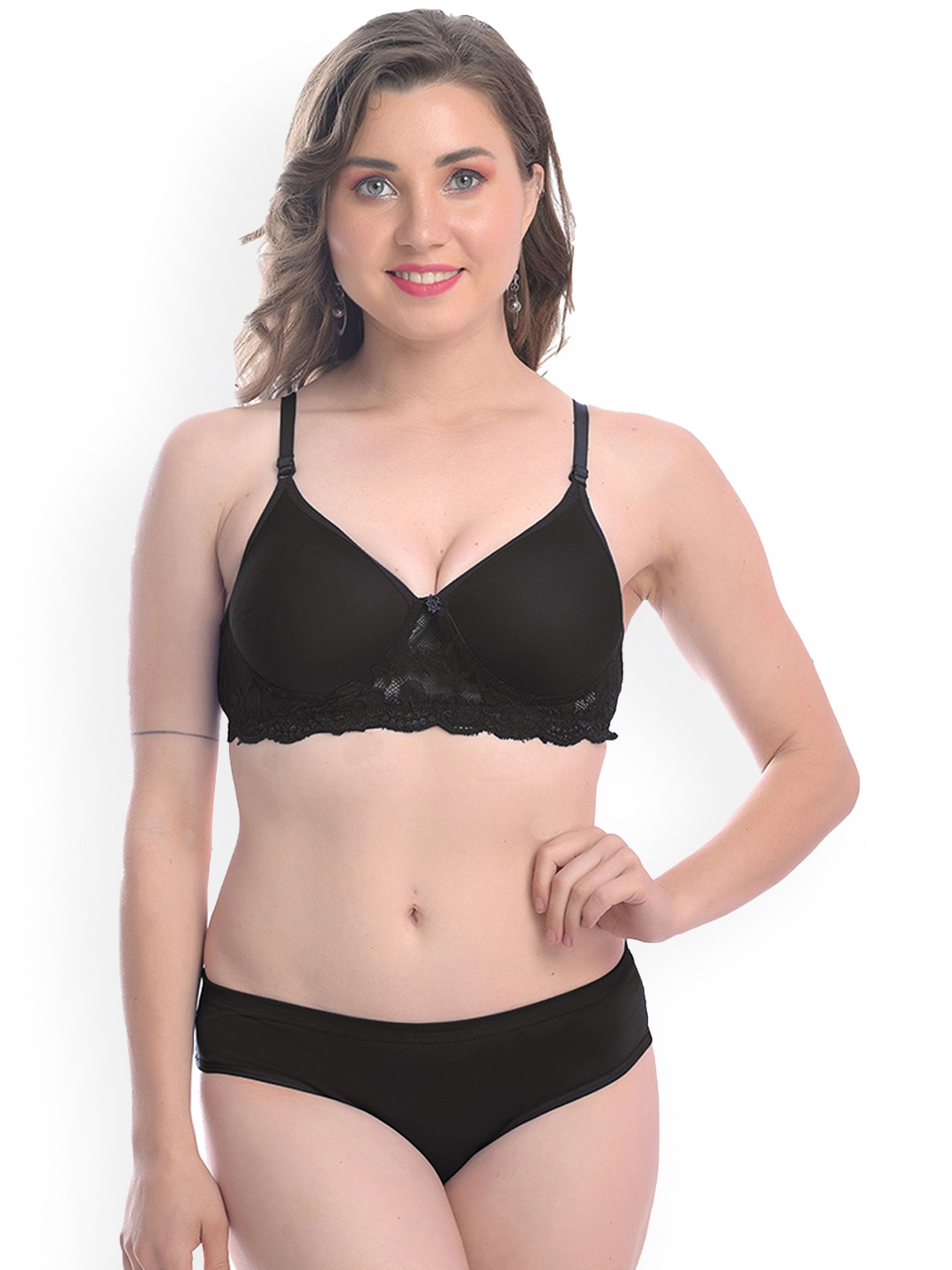 

AROUSY Lightly-Padded Lingerie Set, Black