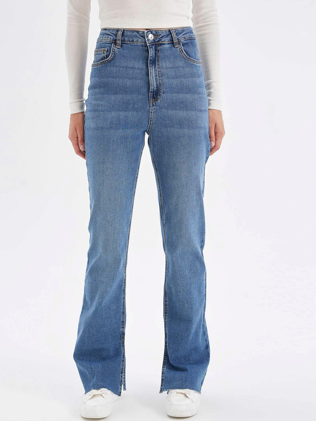 

DeFacto Women Mid-Rise Regular Trouser, Blue