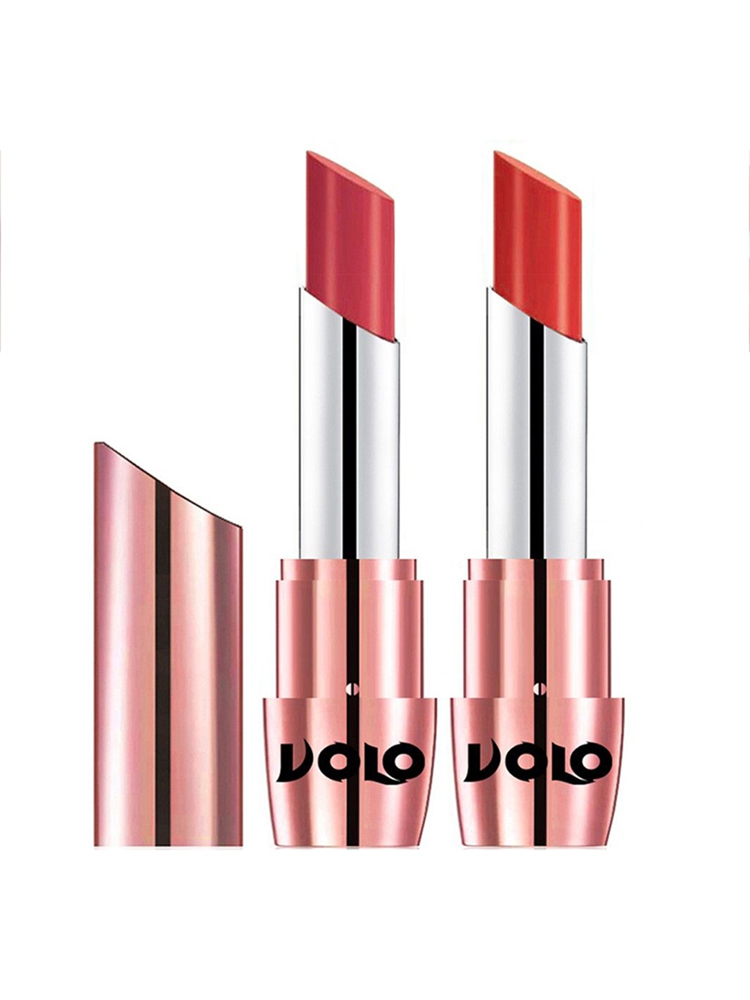 

VOLO Set Of 2 Creme Matte Lipstick With Vitamin E-3.5 g Each-Peach-633-Orange-649