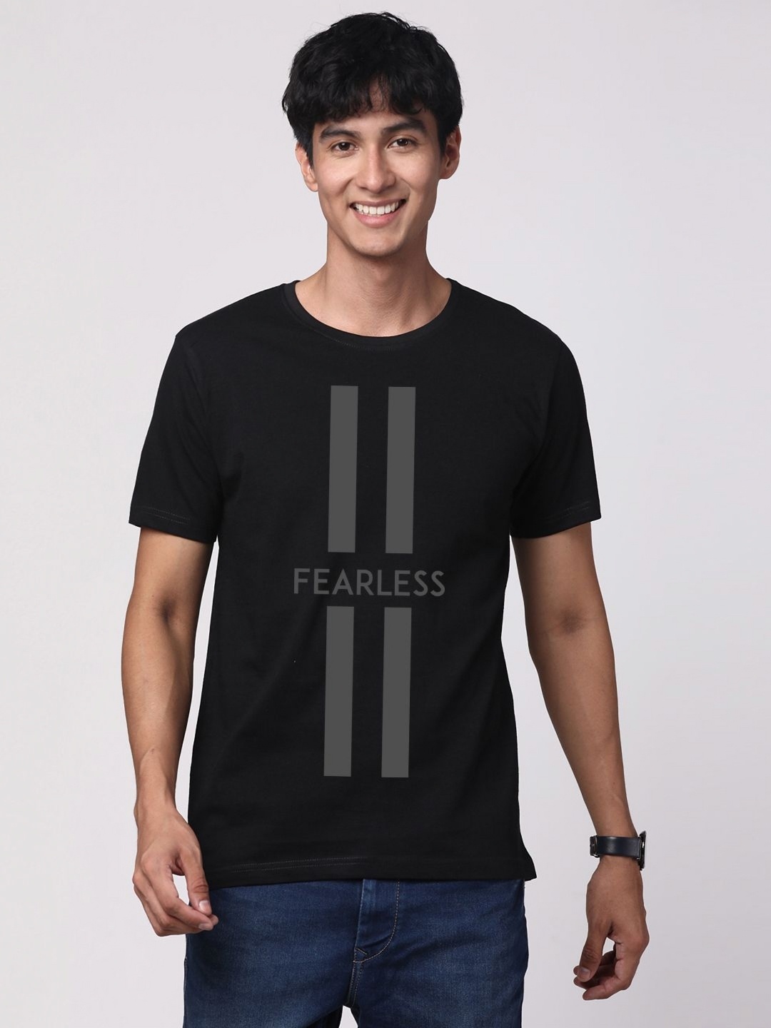 

ADRO Men Graphic Printed Round Neck T-shirt, Black