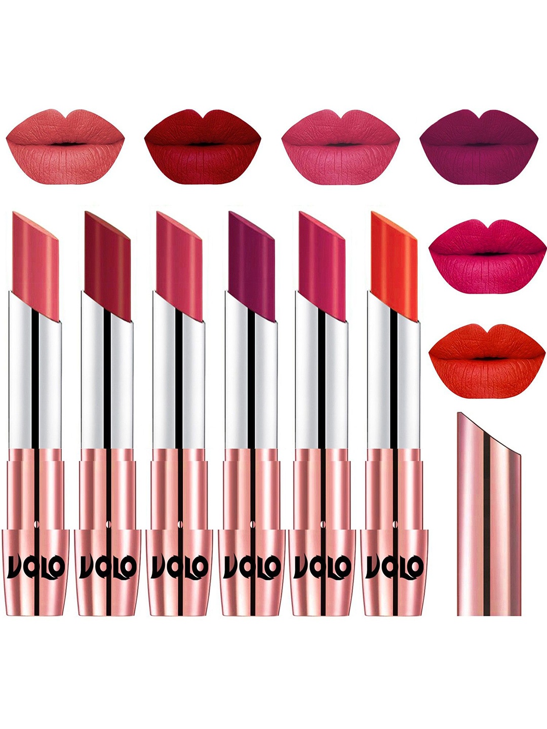 

VOLO Set Of 6 Creme Matte Lipstick - 3.5g Each, Pink