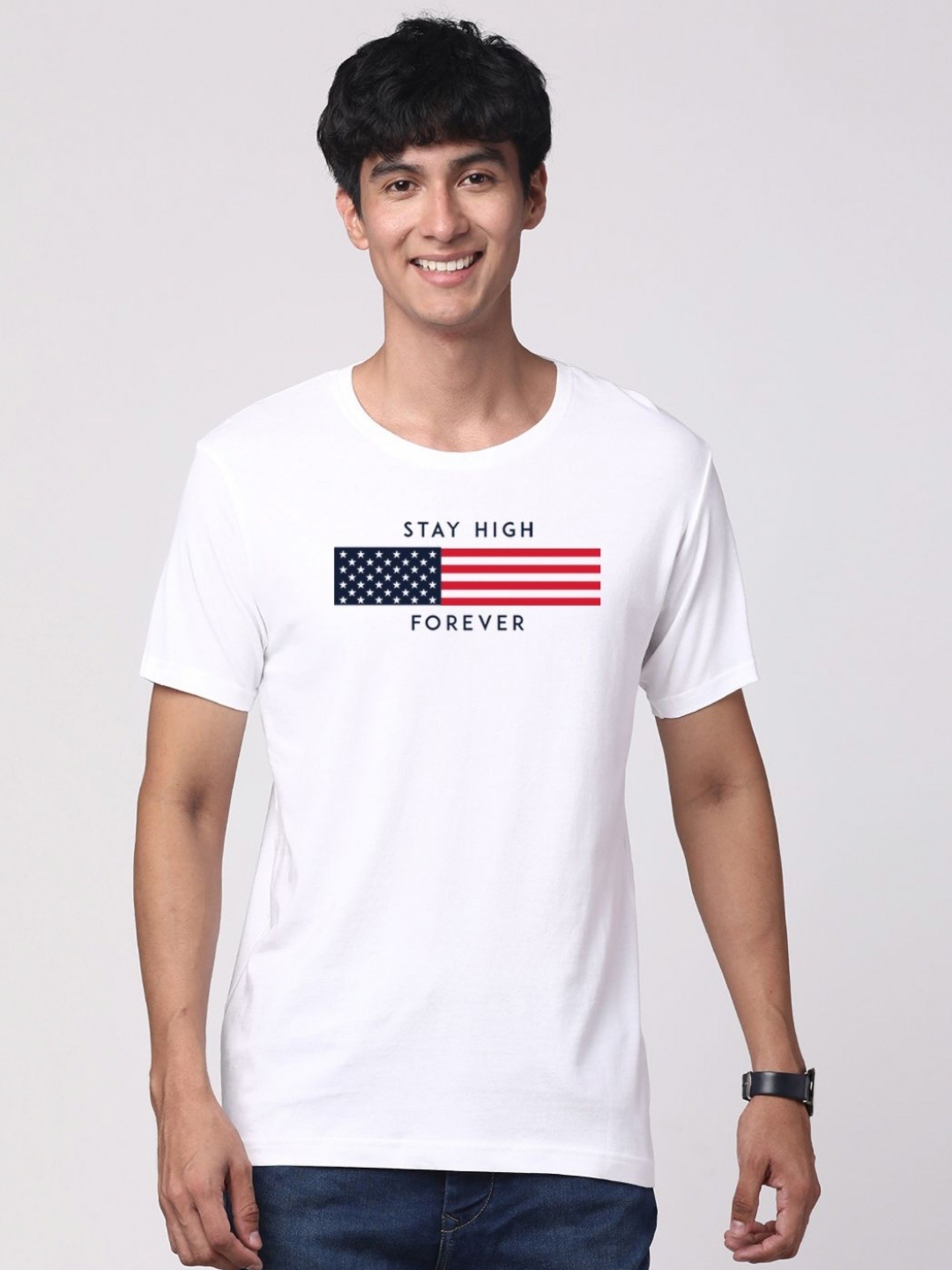 

ADRO Men Graphic Printed Cotton T-shirt, White
