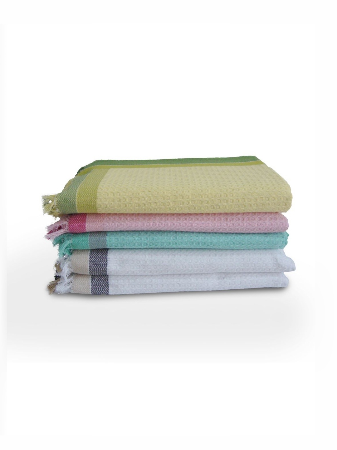 

Aura Yellow & Blue 5 Pieces Pure Cotton 210 GSM Bath Towels