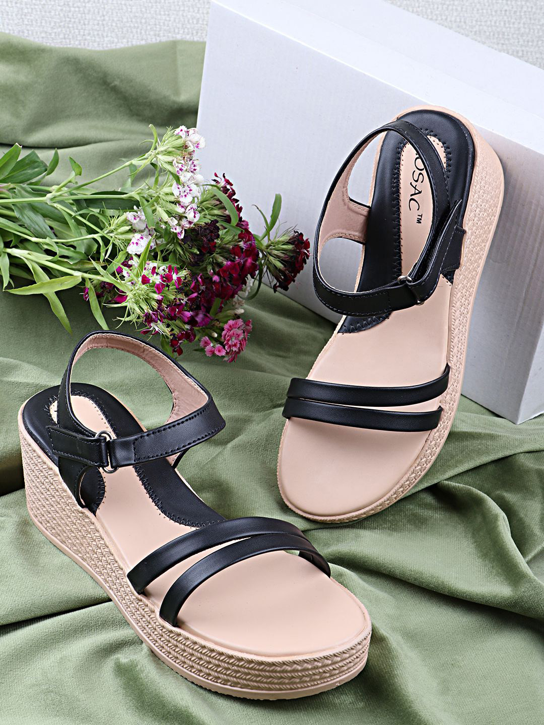 

MOSAC Women Platform Sandals, Black