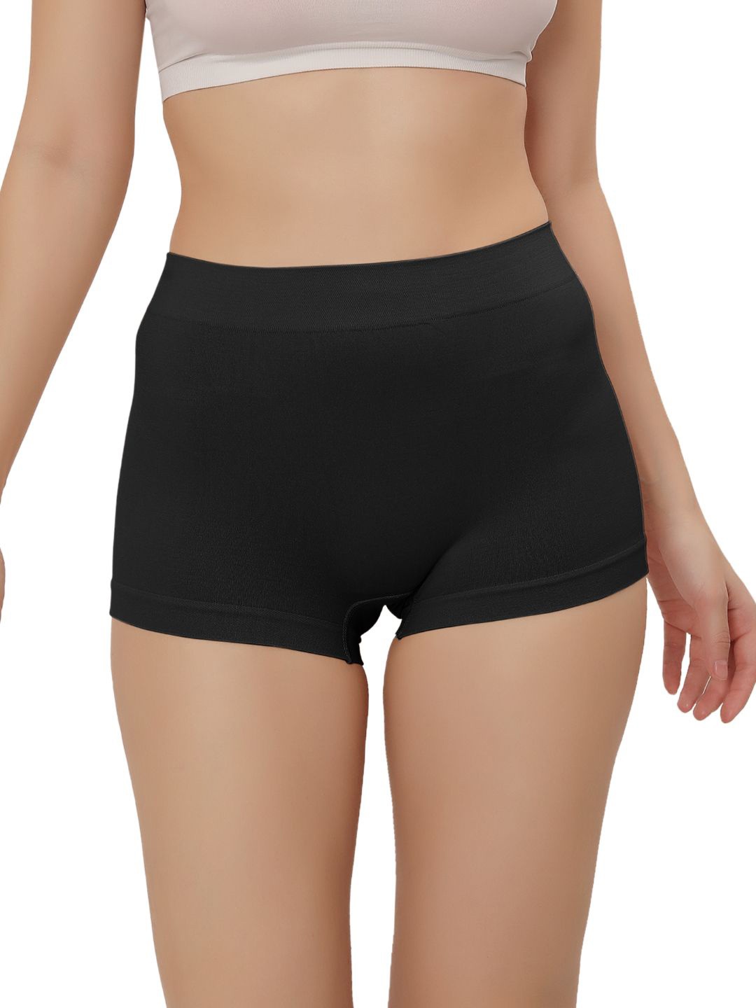 

Bella Voste Women Pack Of 2 High-Rise Boy Shorts Briefs, Black