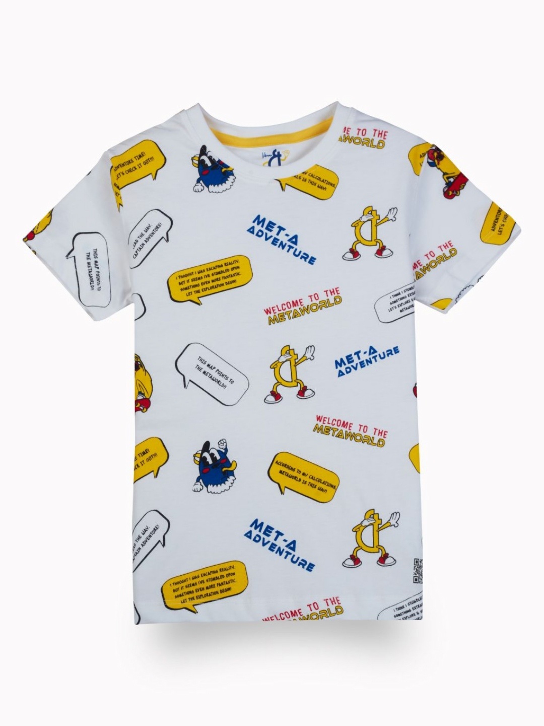 

Gini and Jony Boys Conversational Printed Round Neck Cotton T-shirt, White