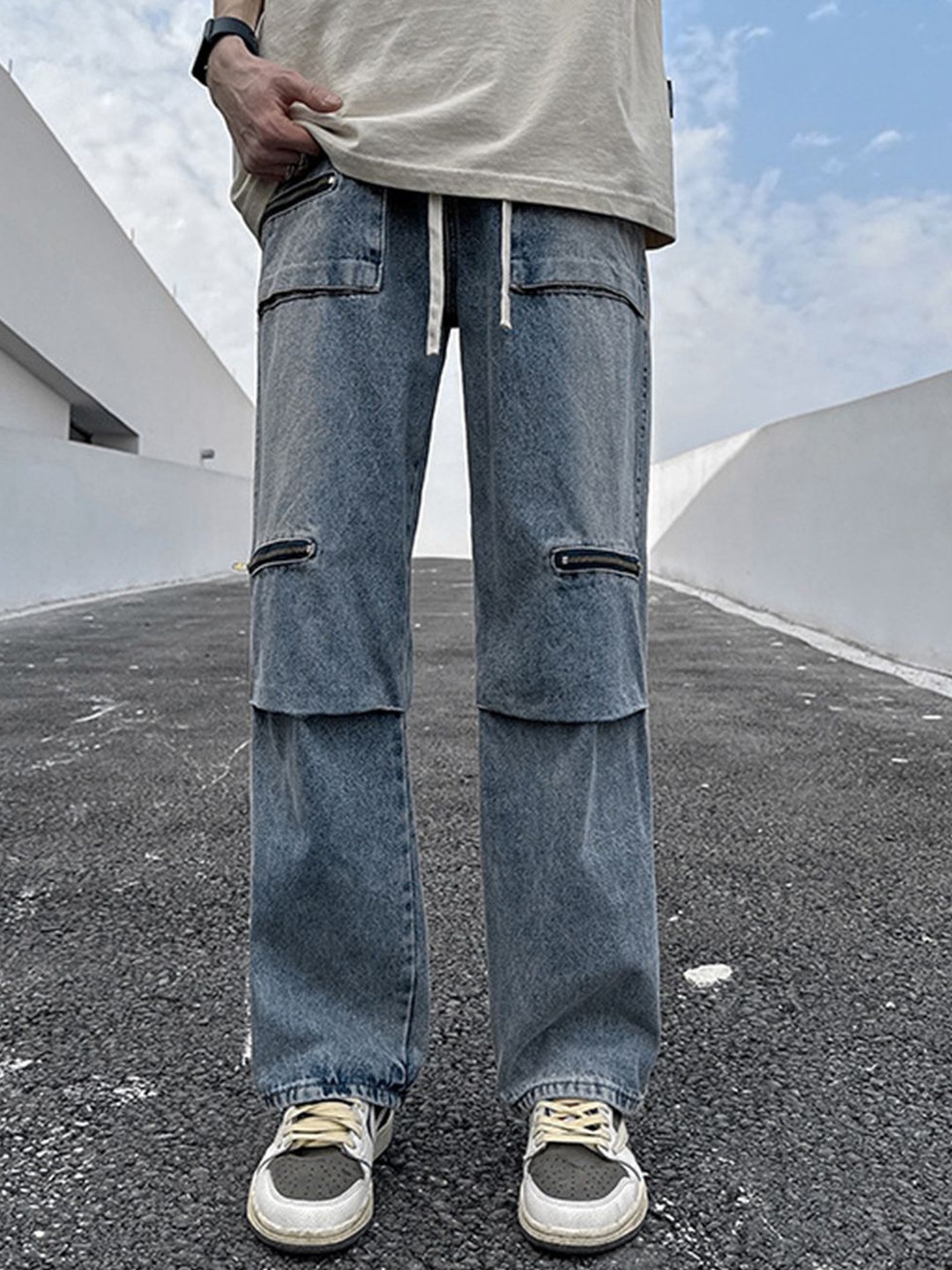 

HERE&NOW Men Straight Fit Heavy Fade Jeans, Blue