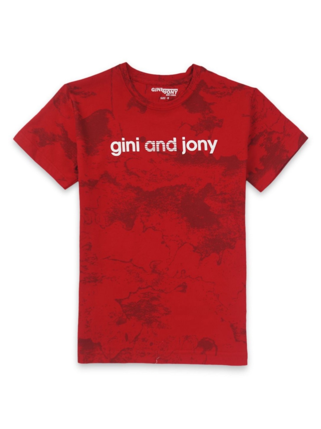 

Gini and Jony Boys Graphic Printed Round Neck Cotton T-shirt, Red