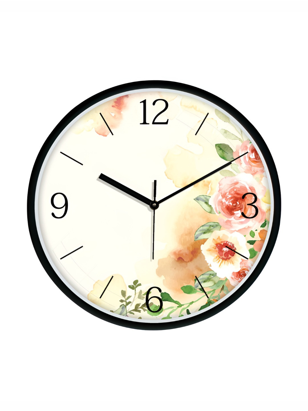 

RANDOM Printed Round Shaped Sweep Silent Movement Contemporary Wall Clock, Black