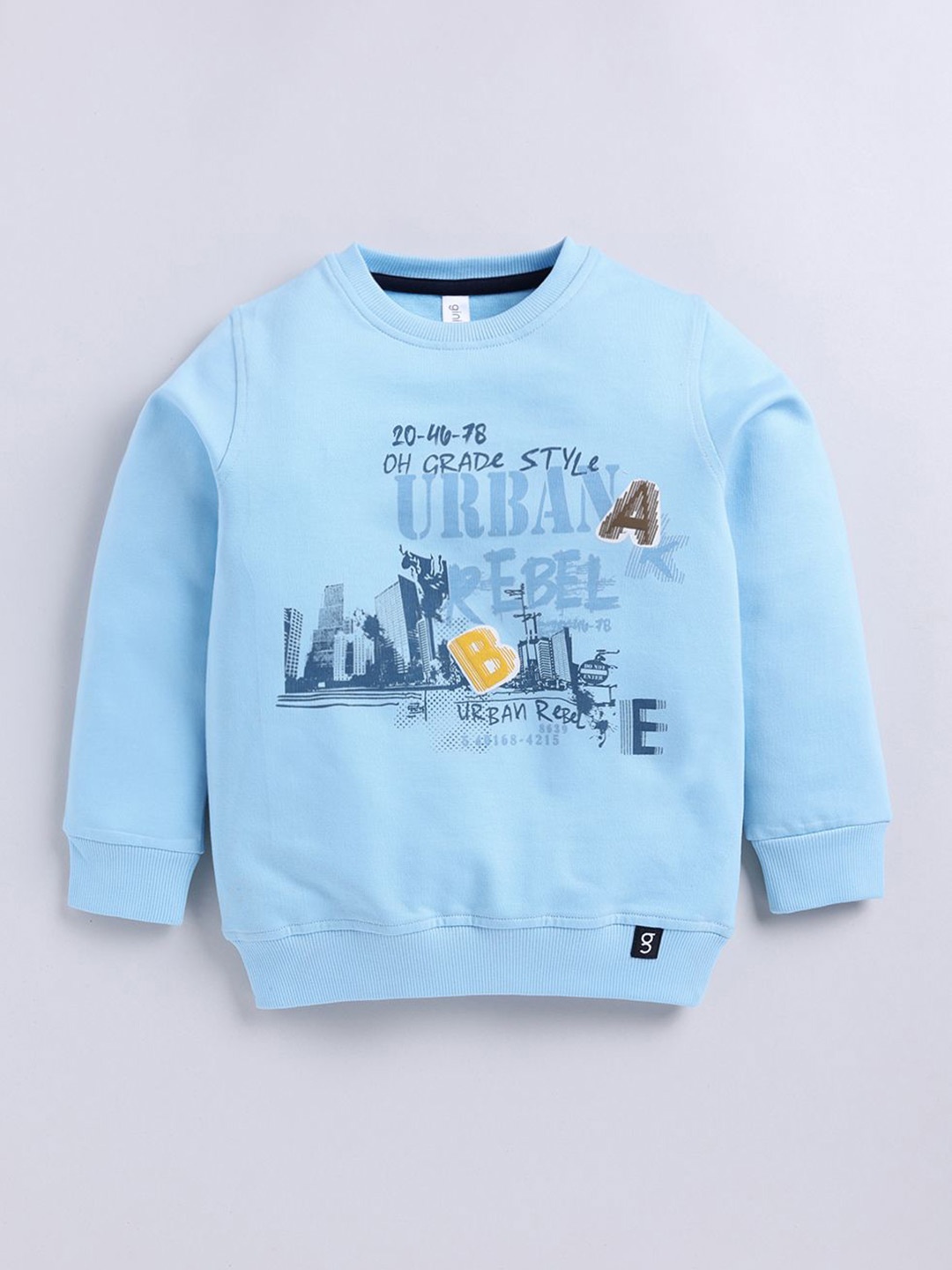 

Ginie Boys Typography Printed Round Neck Sweatshirt, Blue