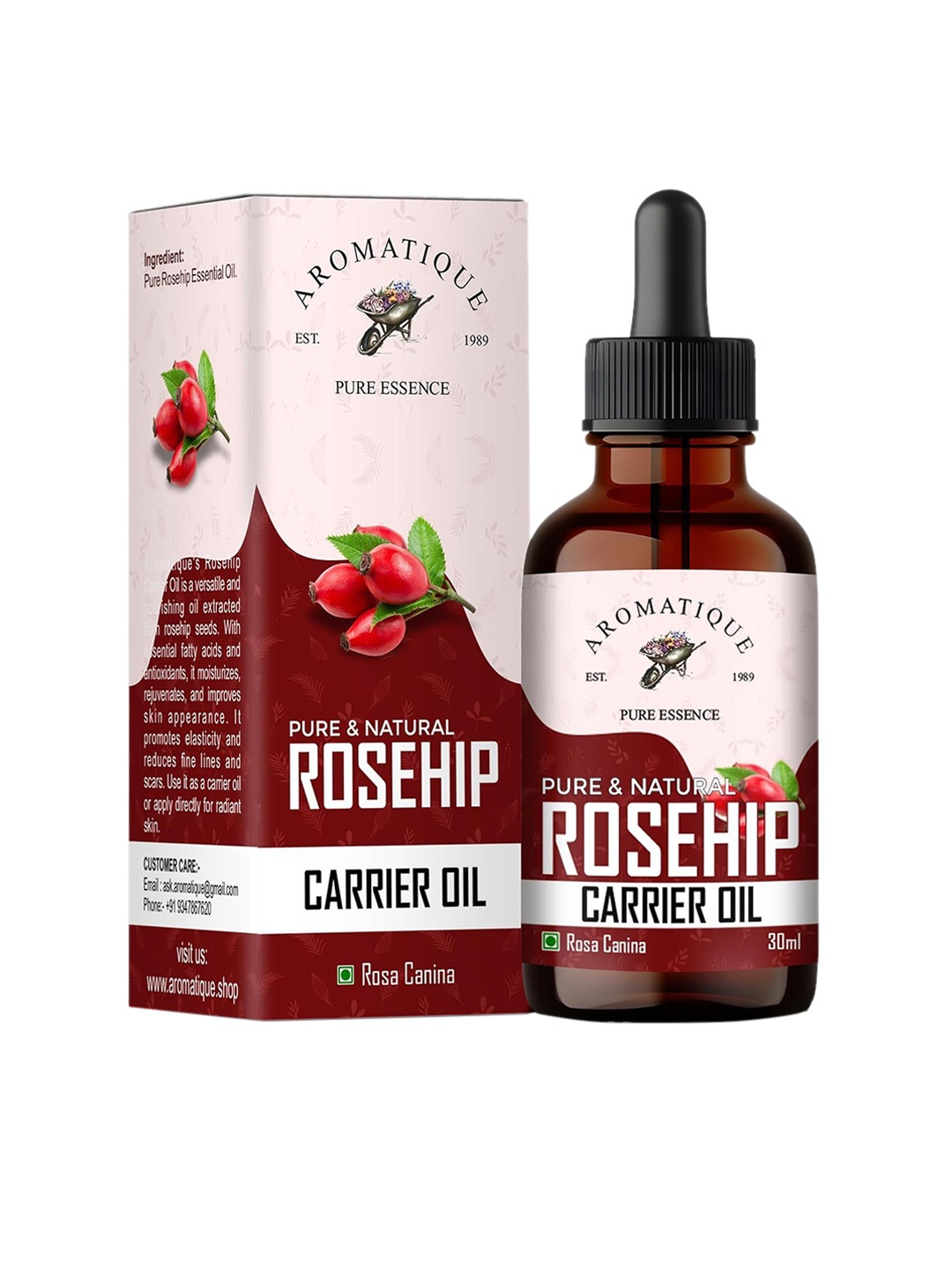 

AROMATIQUE Pure & Natural Rosehip Seed Oil - 30 ml, Beige