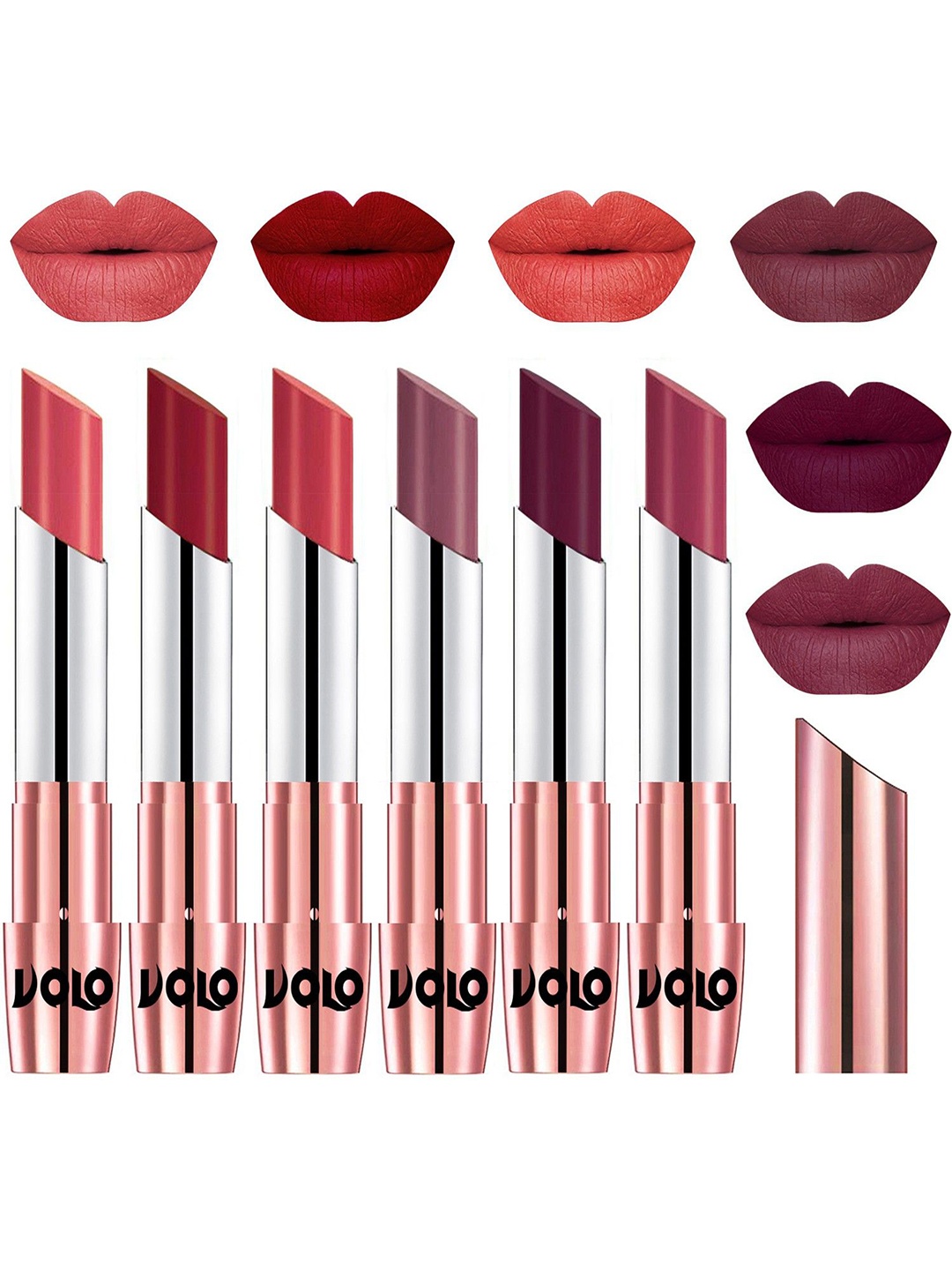 

VOLO Set Of 6 Creme Matte Lipstick - 3.5g Each, Multi