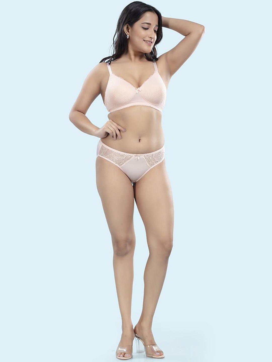 

BOLD & BAE Lightly Padded Lingerie Set BBPCTB100732233972, Peach