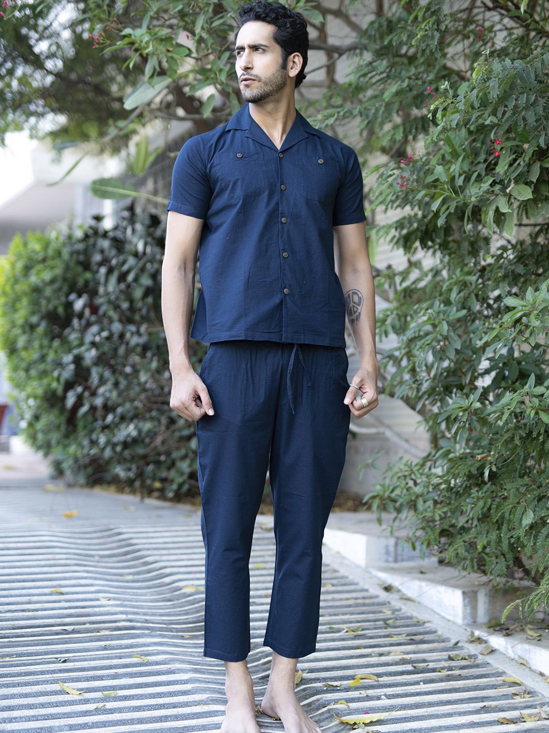 

Tistabene Shirt & Trousers Night Suits, Navy blue
