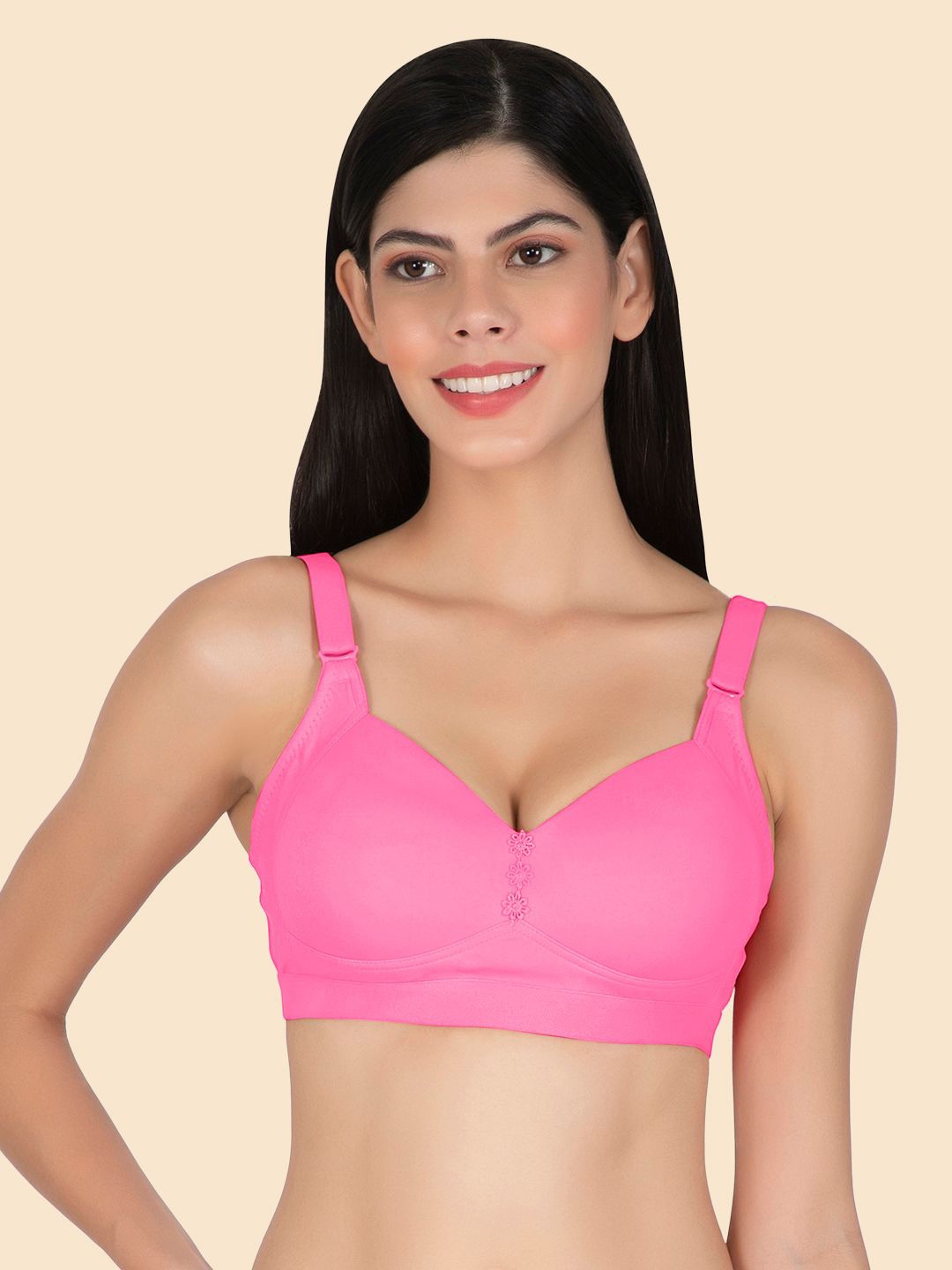 

Joomie Lightly Padded Full coverage Minimizer Bra With All Day Comfort, Pink