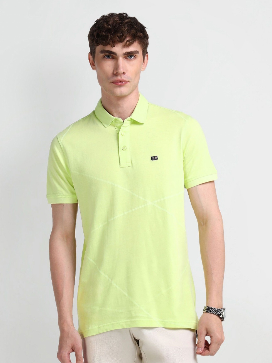 

Arrow Sport Men Solid Polo Collar Cotton T-shirt, Green