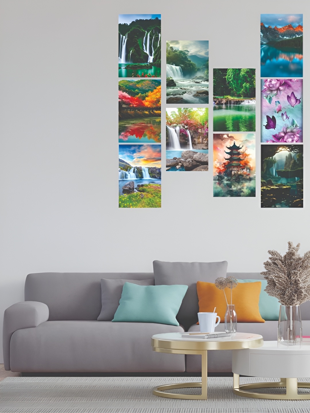 

CVANU Green & Blue 10 Pieces Printed Wall Posters