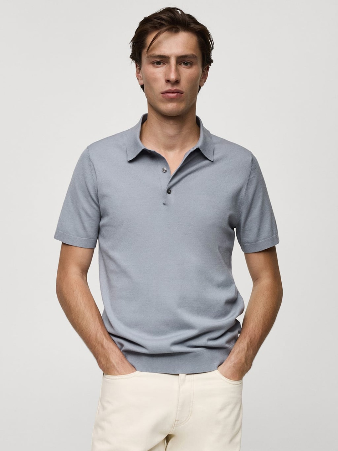 

MANGO MAN Polo Collar T-shirt, Blue