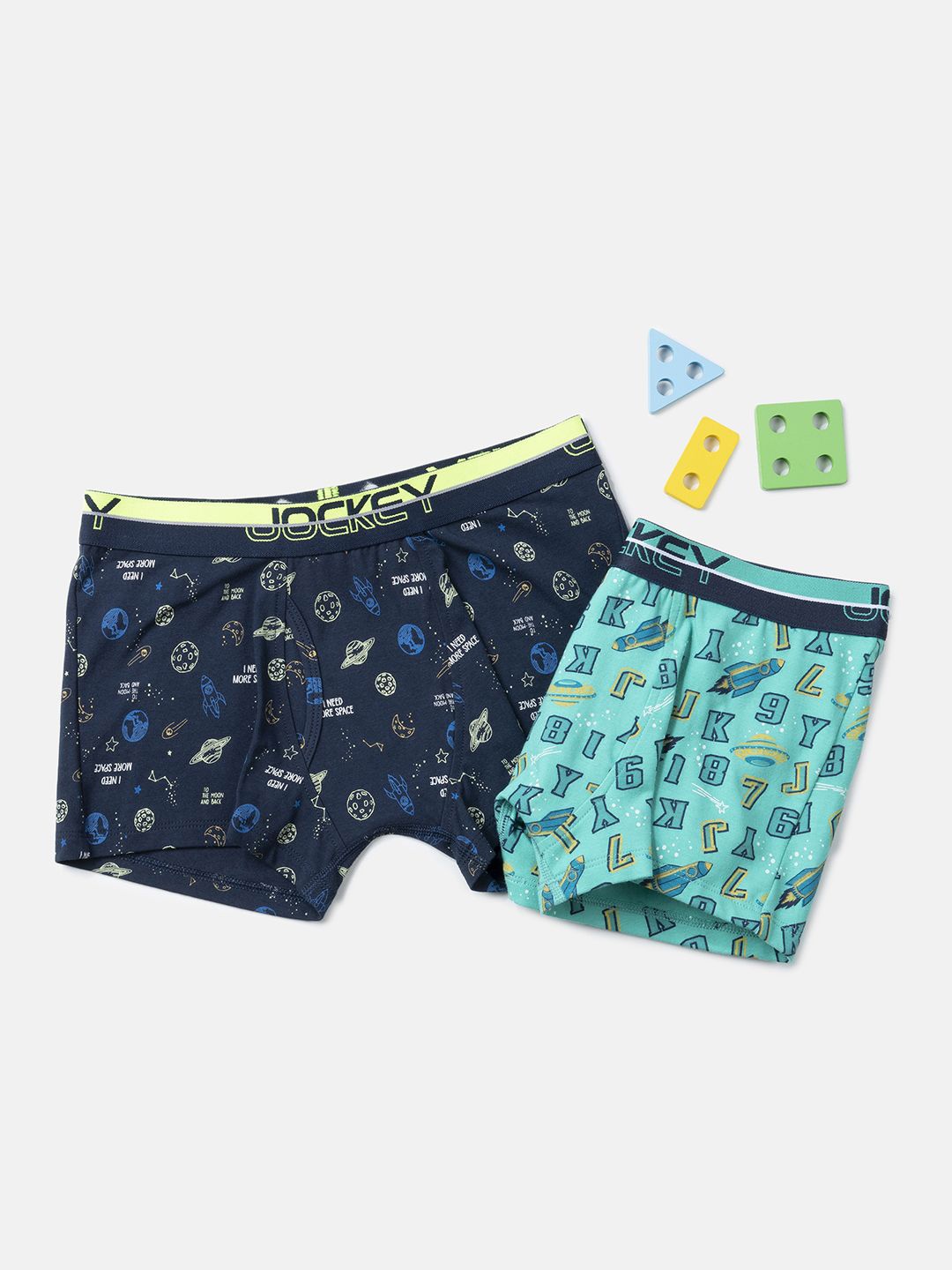 

Jockey Boys Pack of 2 Super Combed Cotton Printed Trunk with Ultrasoft Waistband-PB03, Green