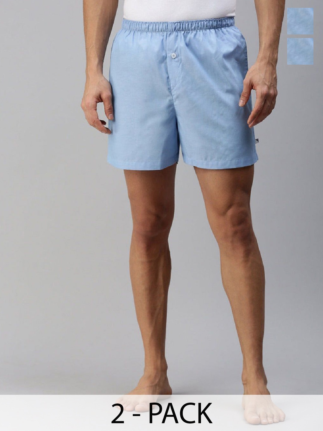 

Unibro Pack Of 2 Men Boxers UBSHORTS_WS1, Blue