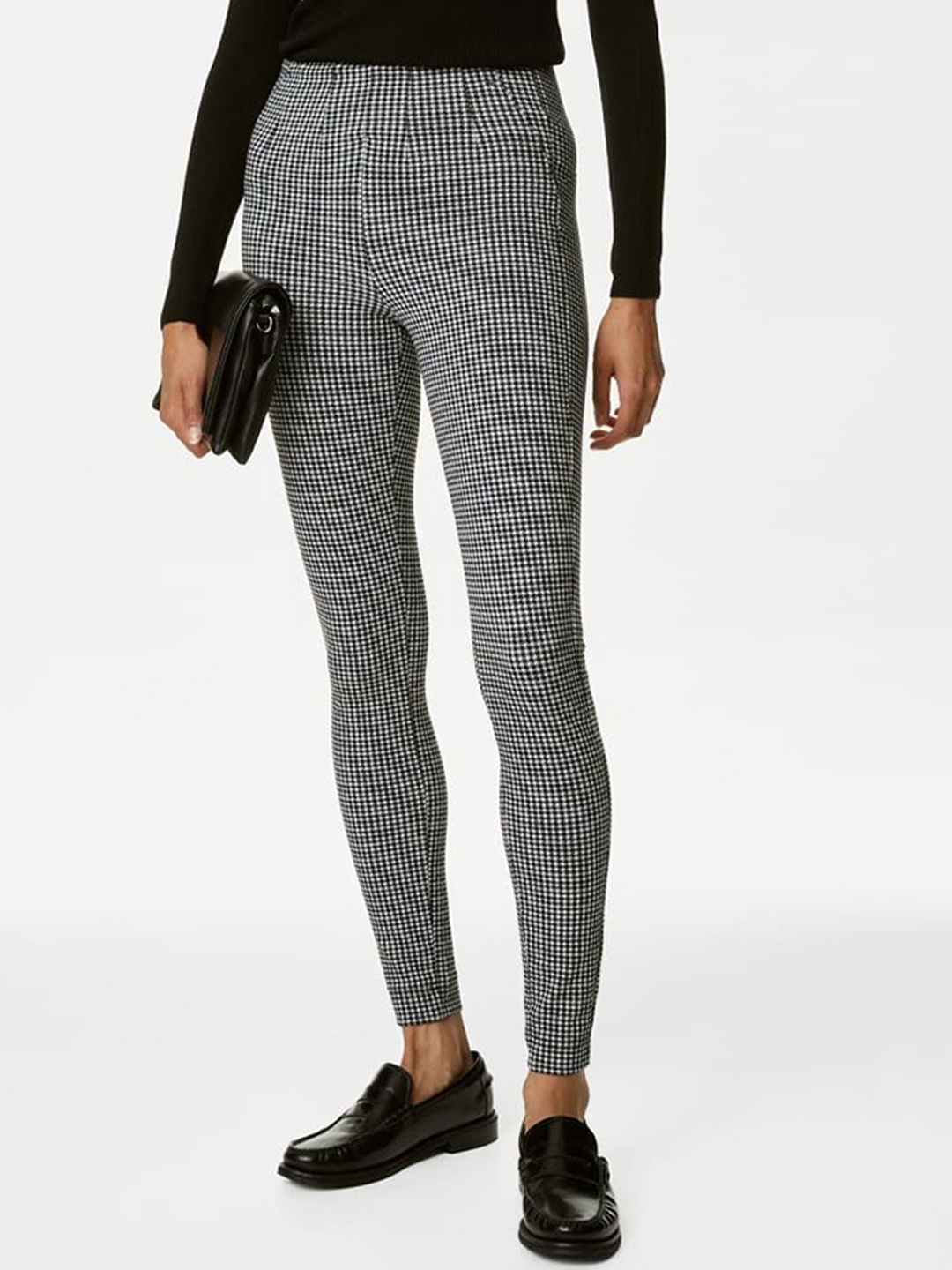 

Marks & Spencer Checked Trousers, Black