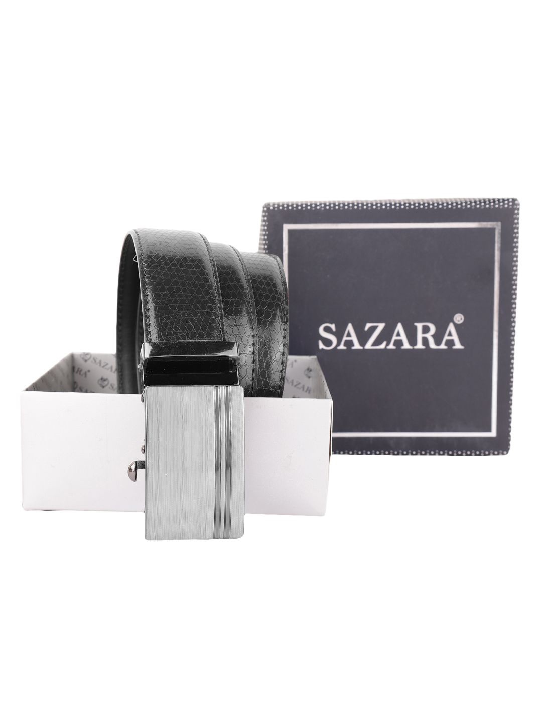 

SAZARA Men Leather Belt, Black