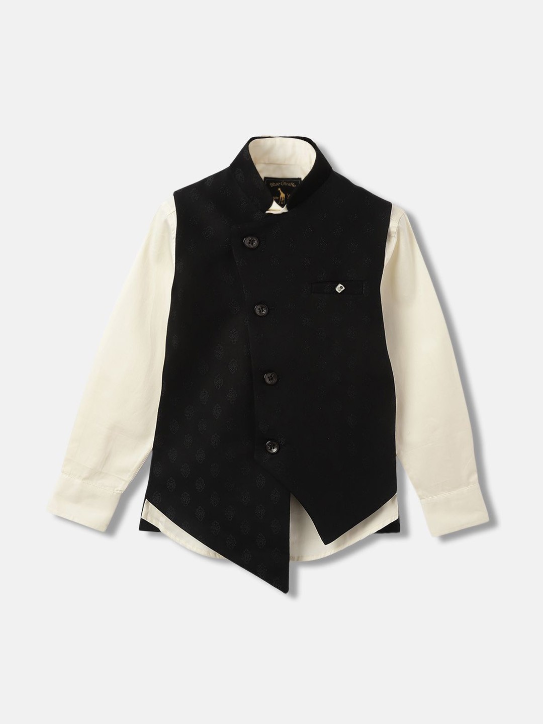 

Blue Giraffe Boys Single-Breasted Three-Piece Suit, Black