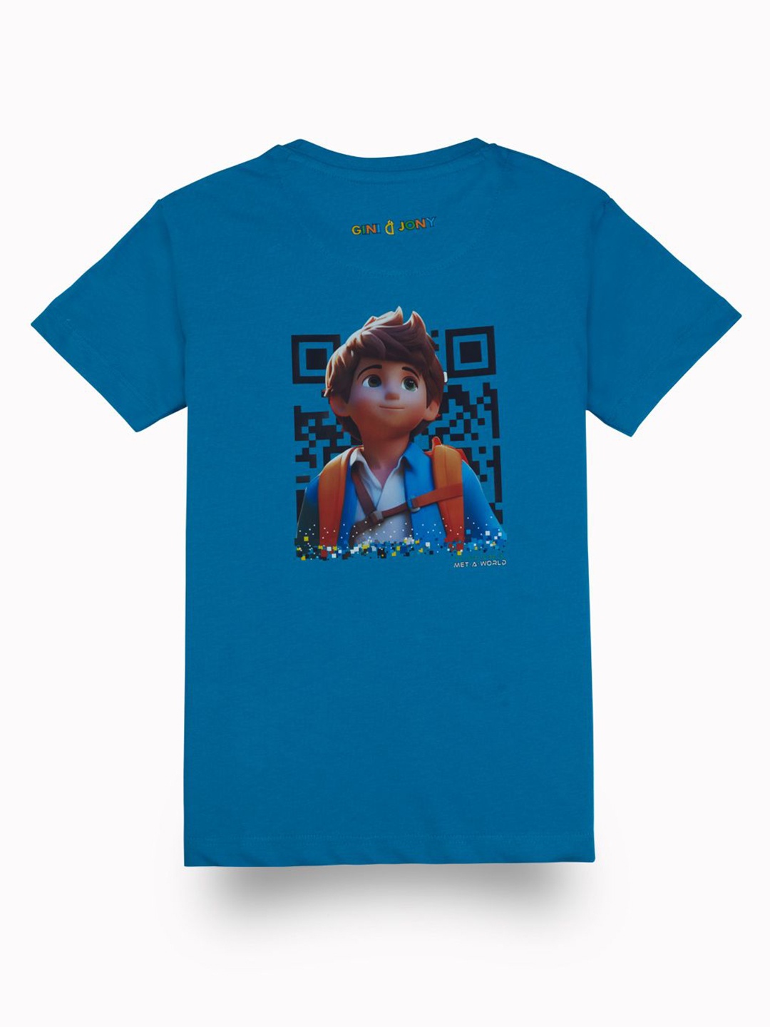 

Gini and Jony Boys Graphic Printed Round Neck Cotton T-shirt, Blue