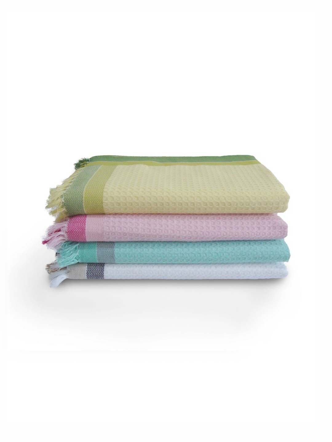 

Aura Yellow & Pink 4 Pieces Cotton 210 GSM Bath Towels