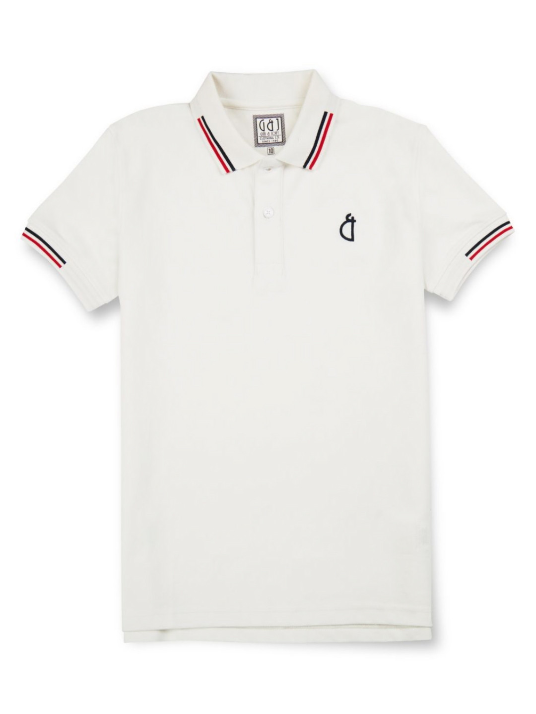 

Gini and Jony Boys Brand Logo Printed Polo Collar Cotton T-shirt, White