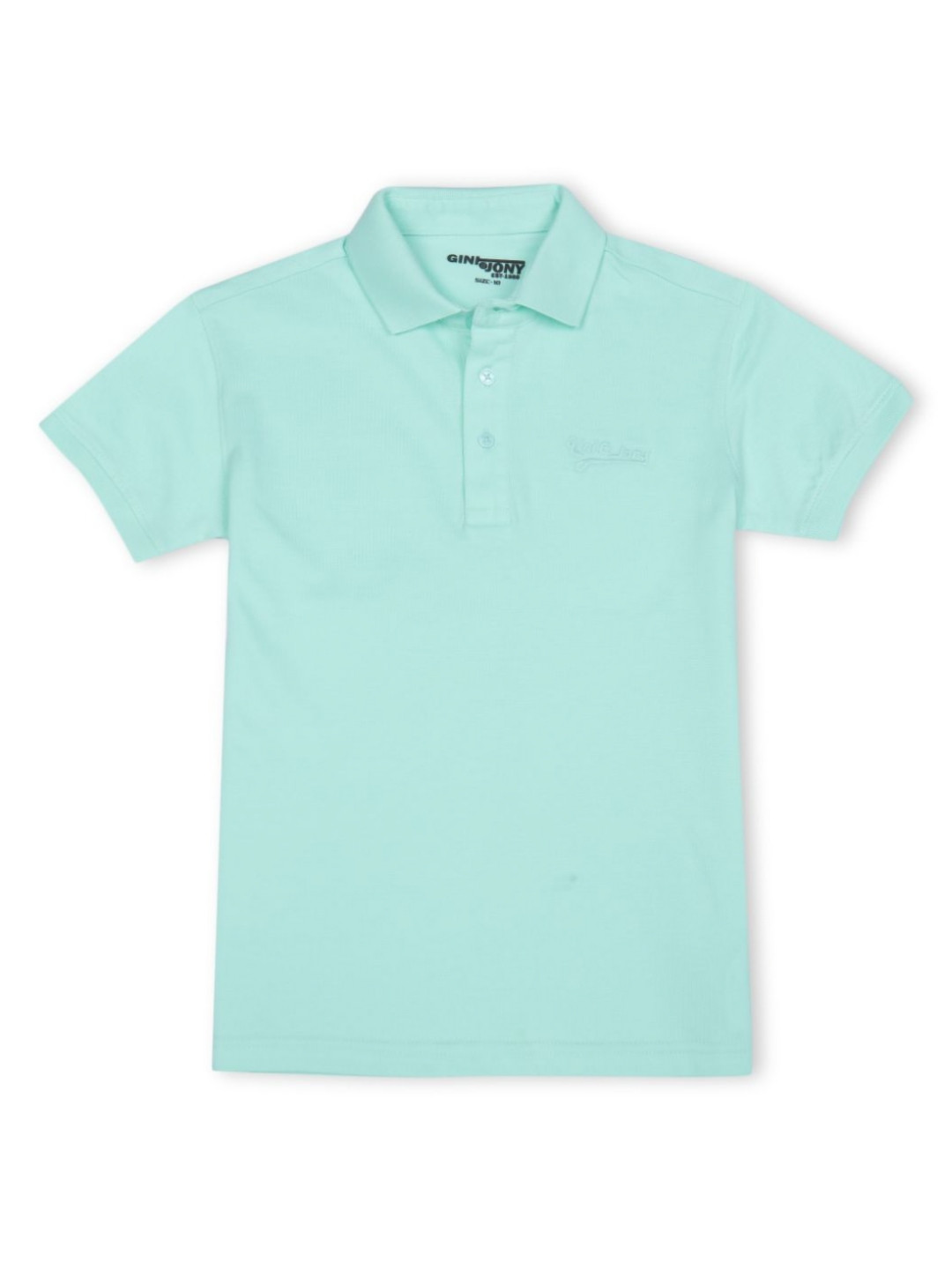 

Gini and Jony Boys Solid Polo Collar Cotton T-shirt, Turquoise blue