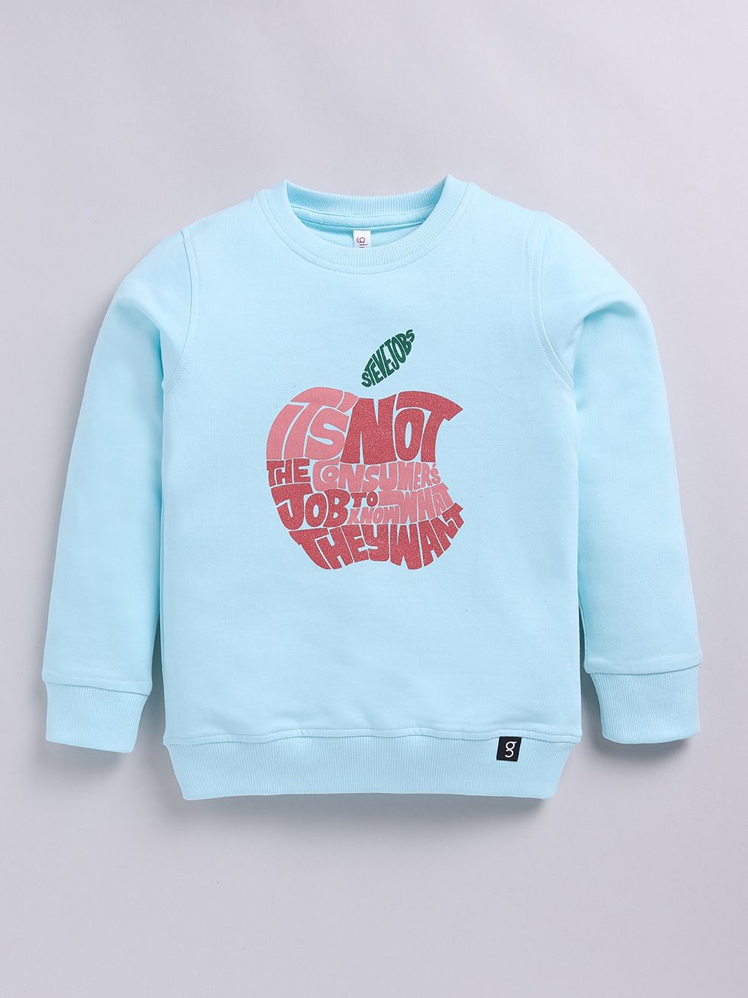 

Ginie Girls Typography Printed Round Neck Cotton Sweatshirt, Blue