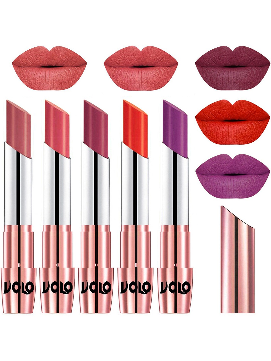 

VOLO Set Of 5 Creme Matte Lipstick - 3.5 g Each - 32-37-38-39-48, Multi