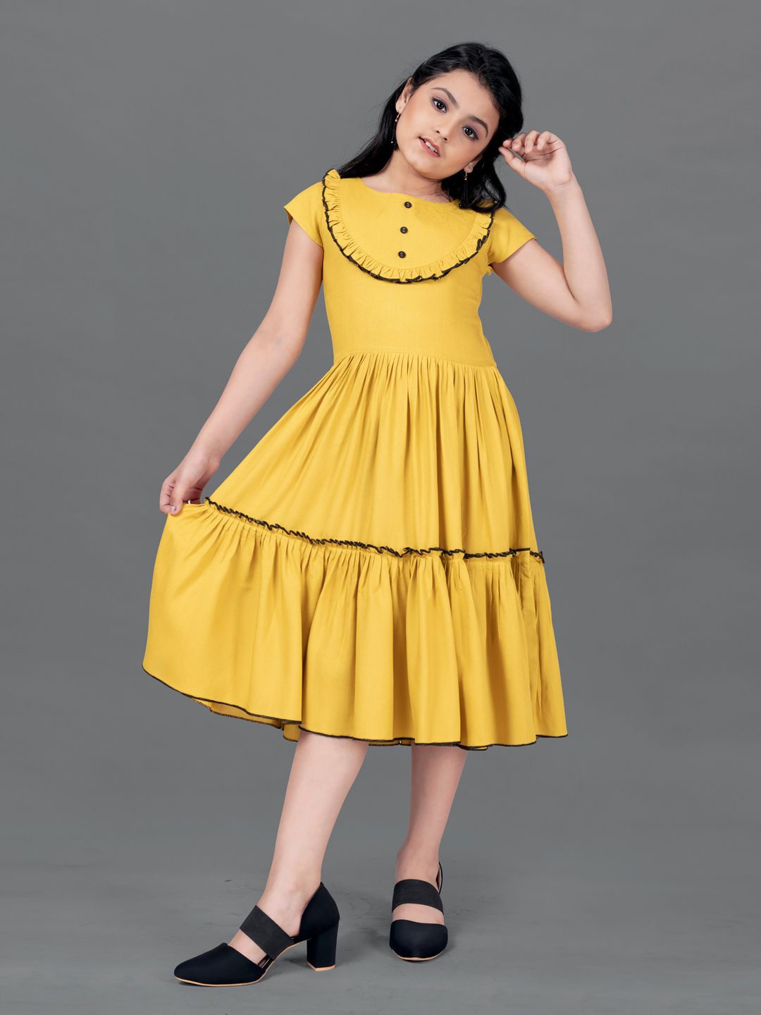 

BAESD Fit & Flare Midi Dress, Mustard