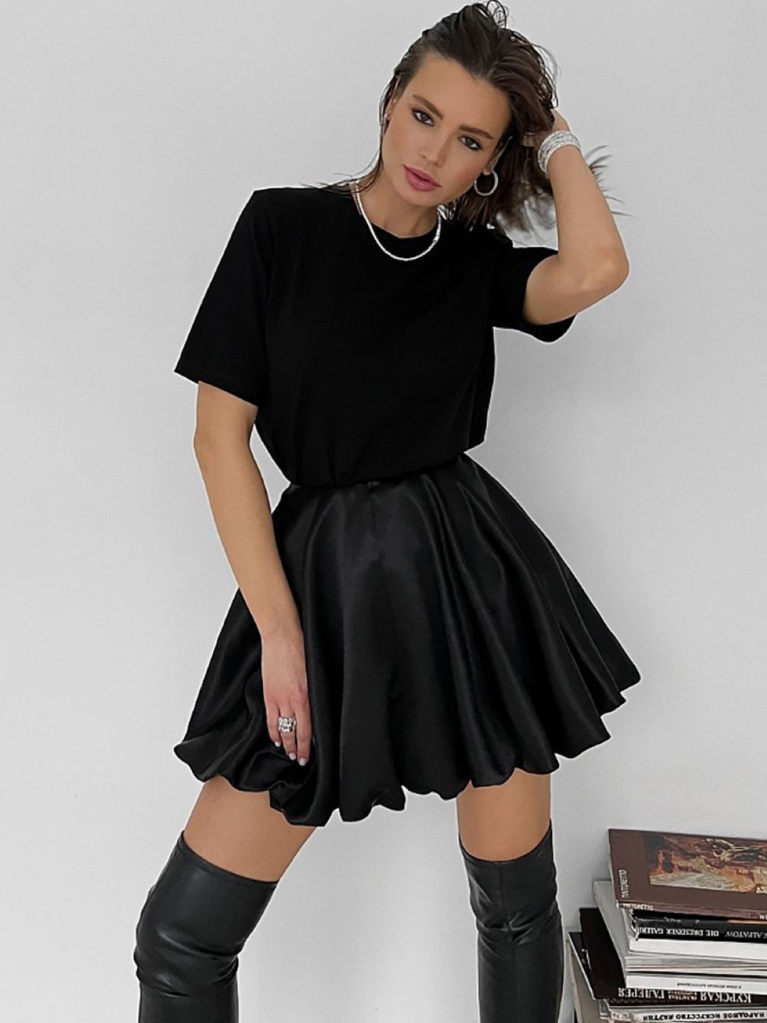 

KPOP A-Line Mini Skirts, Black