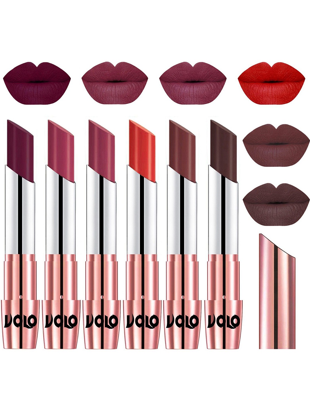 

VOLO Set Of 6 Creme Matte Lipsticks, Multi