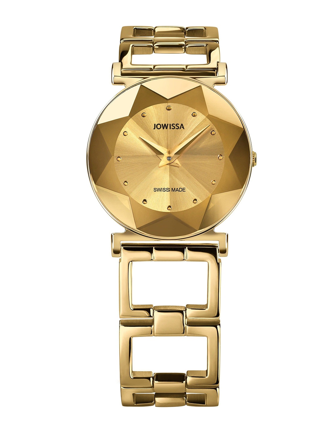 

JOWISSA Woman Swiss Made Facet Quartz Gold Dial Analog Watch - J5.847.M
