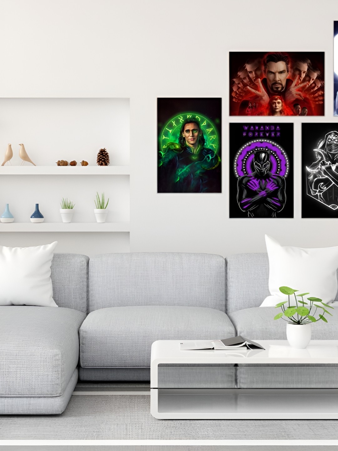

CVANU Black & Purple 5 Pieces Printed Wall Posters