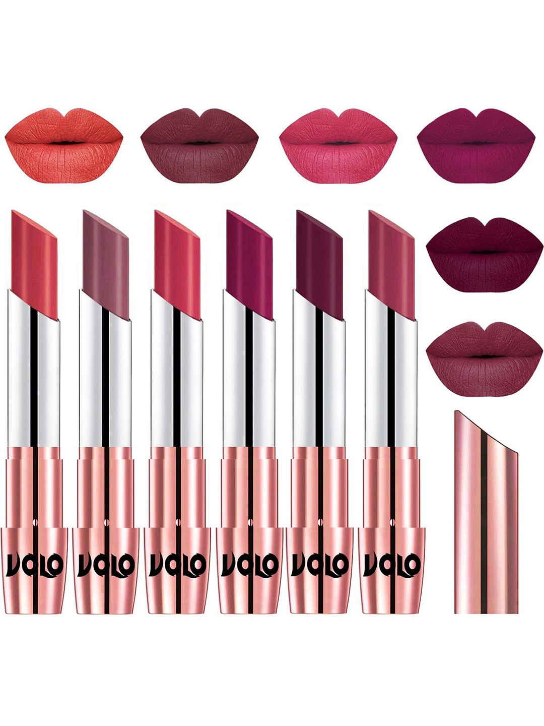 

VOLO Set Of 6 Creme Matte Lipstick - 3.5g Each, Peach