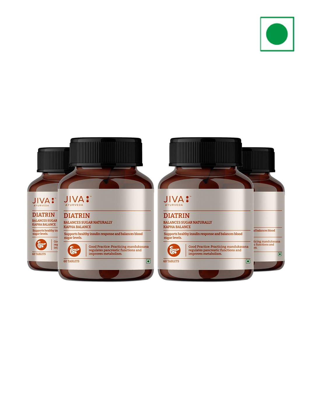 

Jiva Set Of 4 Diatrin Tablets 500mg 60 Tablets Each, White