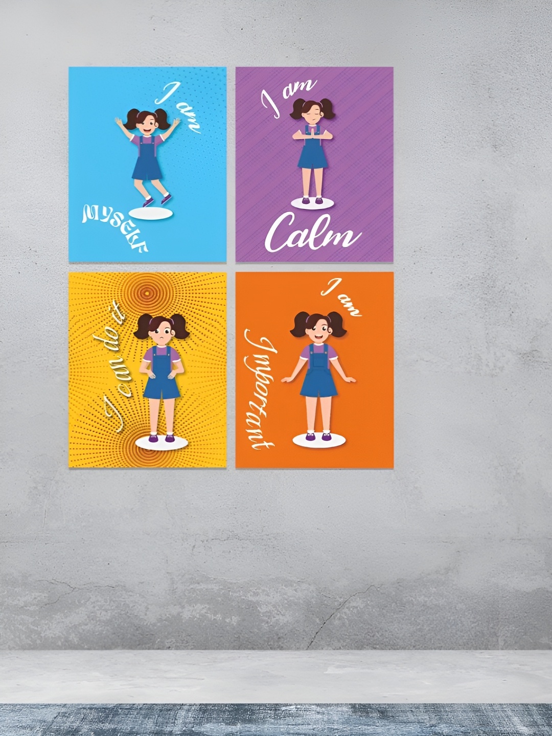 

CVANU Blue & Purple 4 Pieces Printed Wall Posters