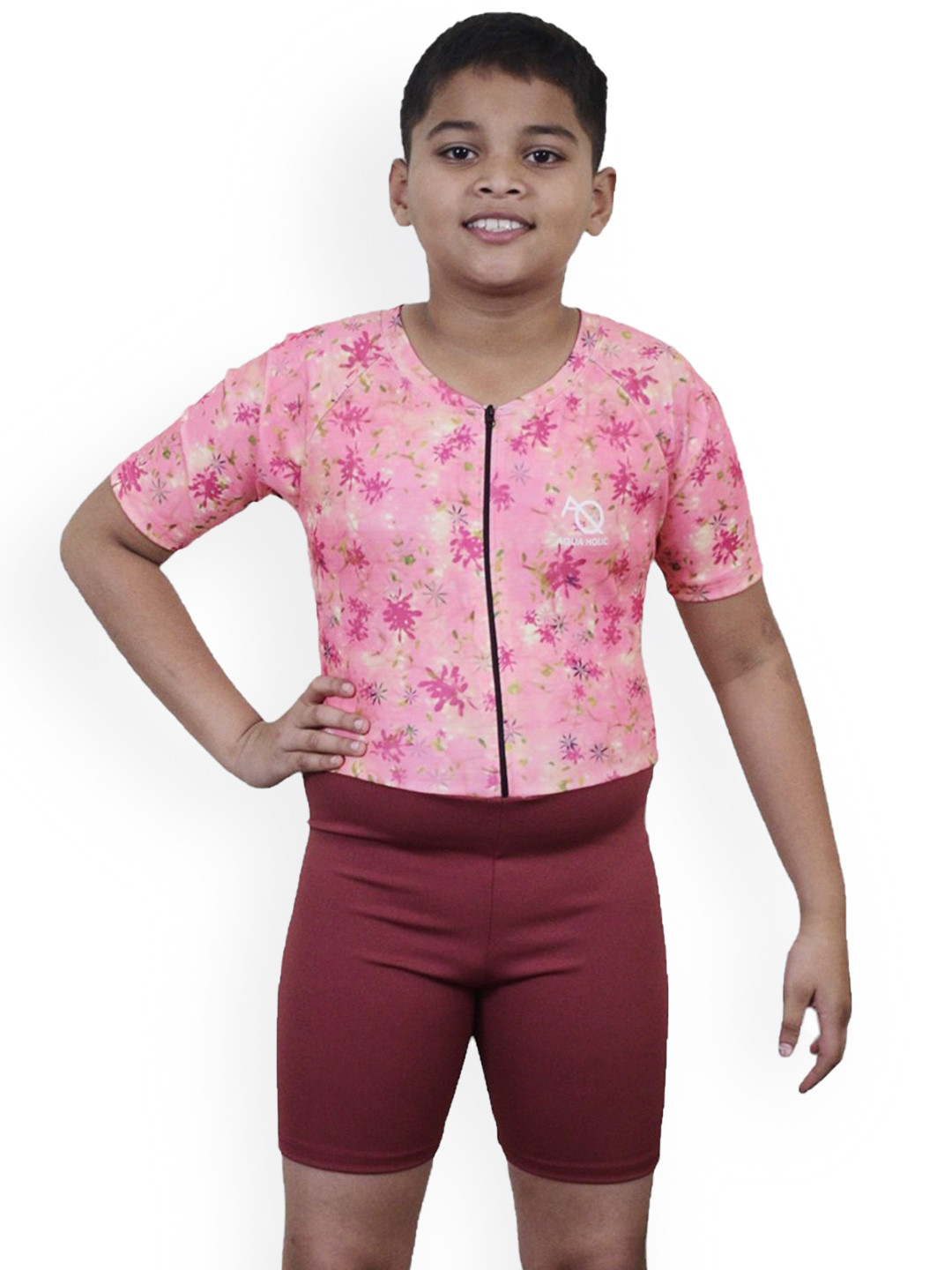 

Aqua Holic Boys Floral Printed Swimming Suit, Pink