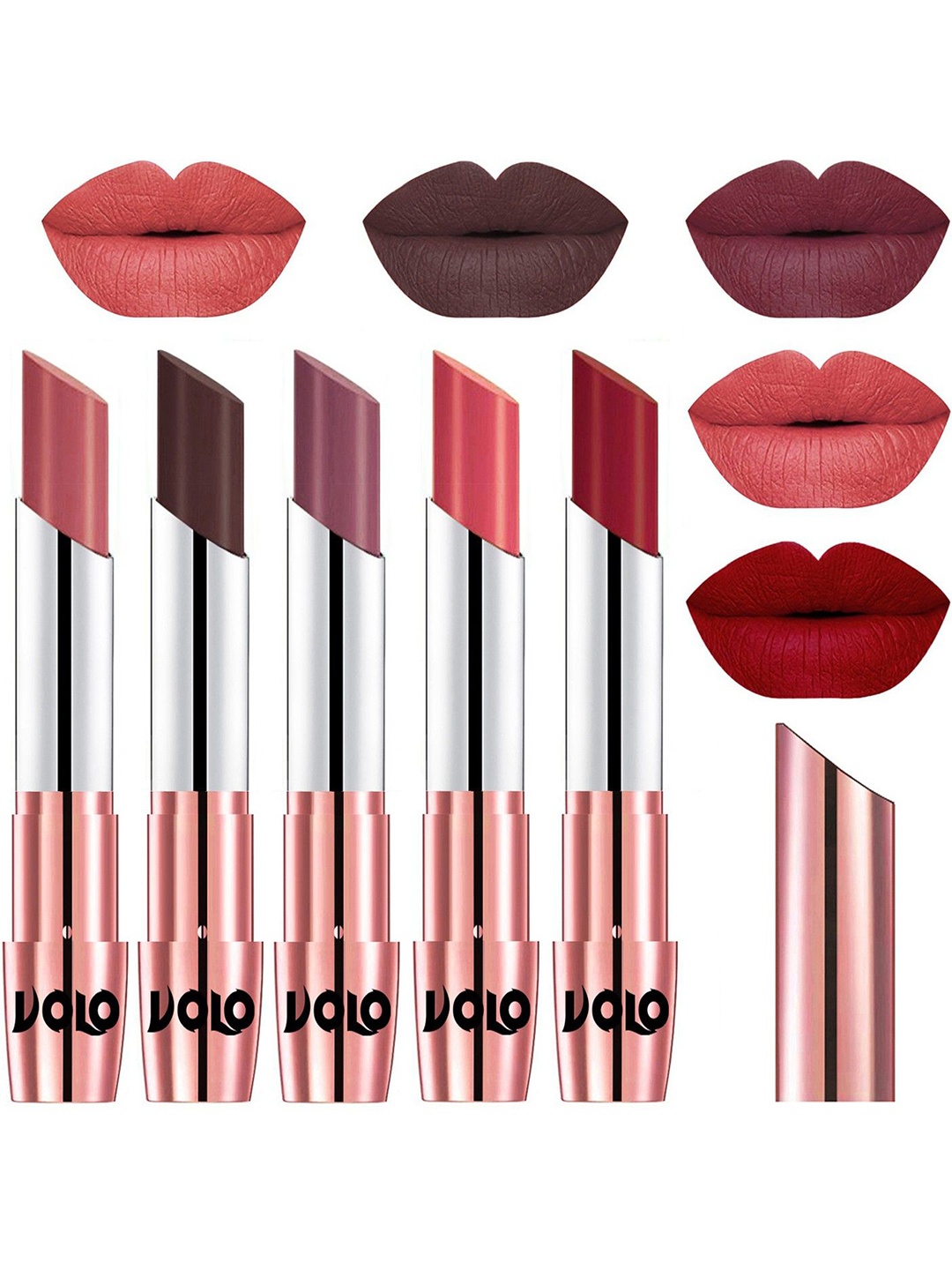 

VOLO Set Of 5 Creme Matte Lipsticks, Multi