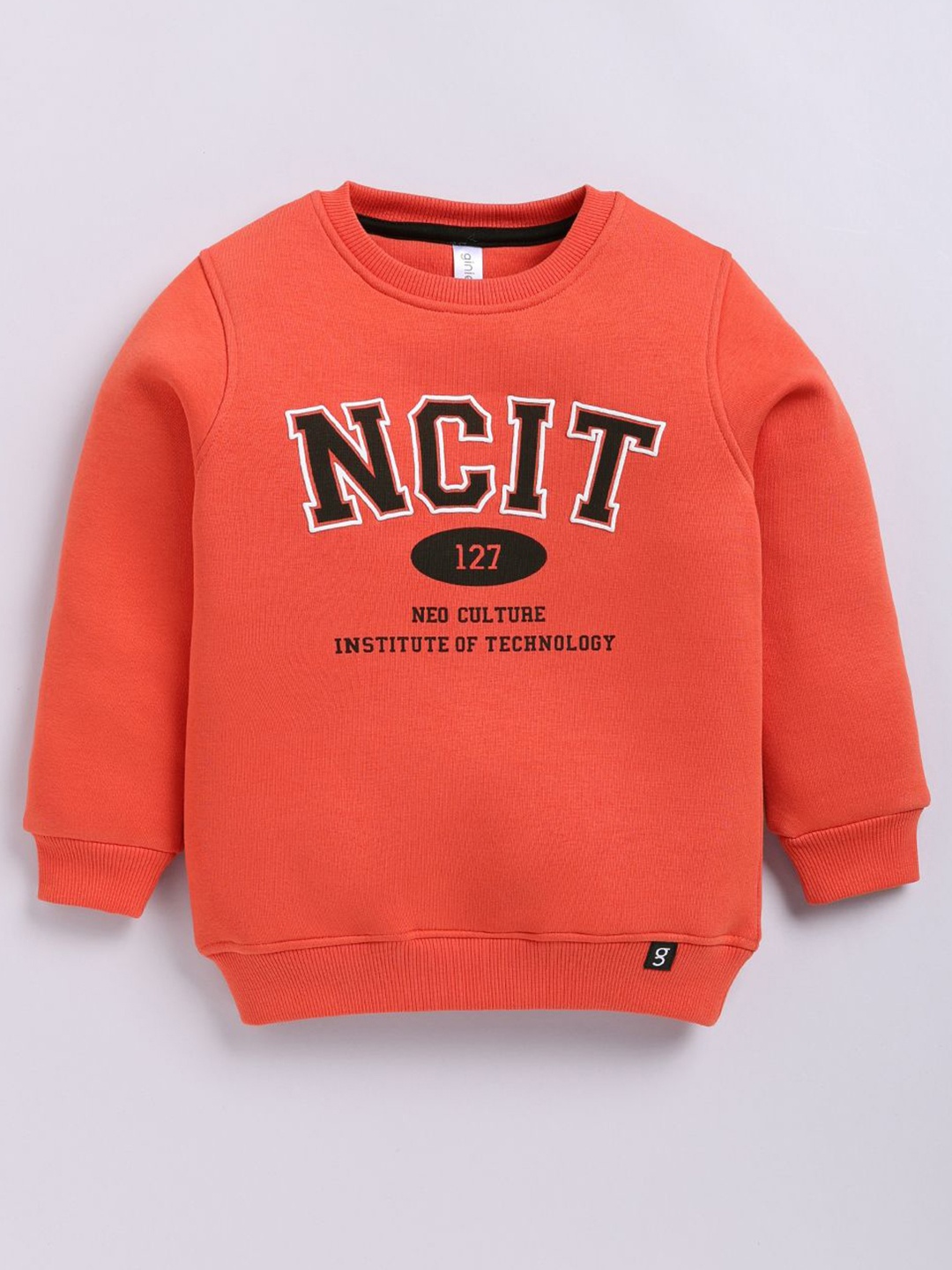 

Ginie Boys Typography Printed Round Neck Cotton Sweatshirt, Orange