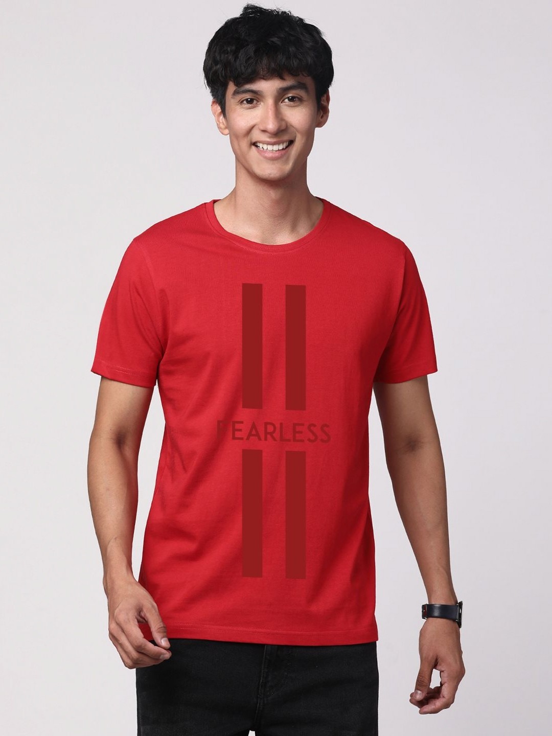 

ADRO Men Graphic Printed Round Neck T-shirt, Red