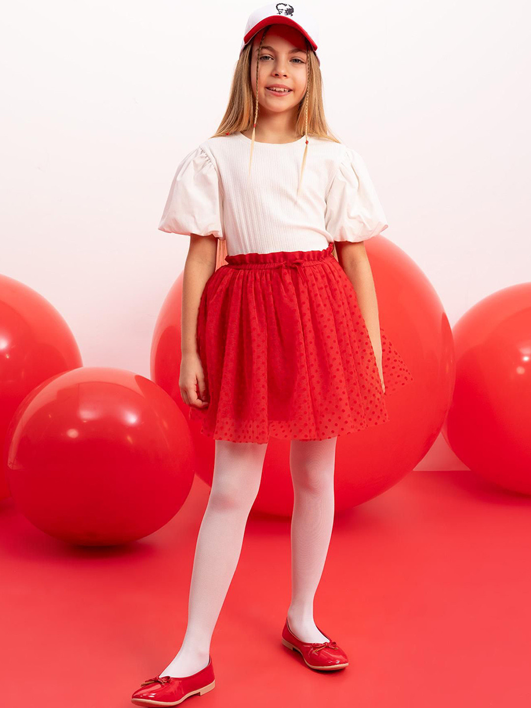

DeFacto Girls Flared Above Knee Skirts, Red